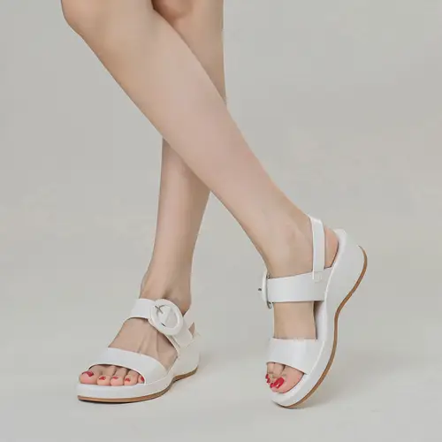 Ladies' New Summer Fashion Versatile Comfortable Thick-Soled Wedge Flat Casual