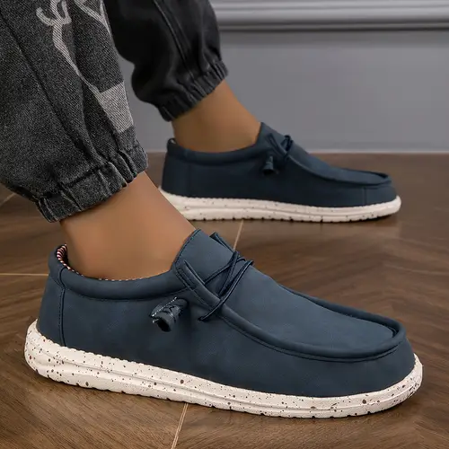 Plus Size Men’s Vintage Solid Colour Loafer Shoes, Comfy Non